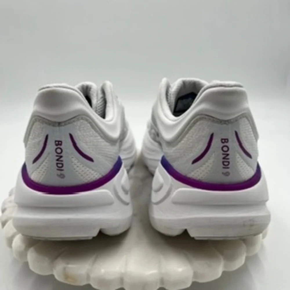 Hoka Bondi 8 Women 10B Cloud White Running Shoes 1162012-CYWH Sneaker - Picture 5 of 9